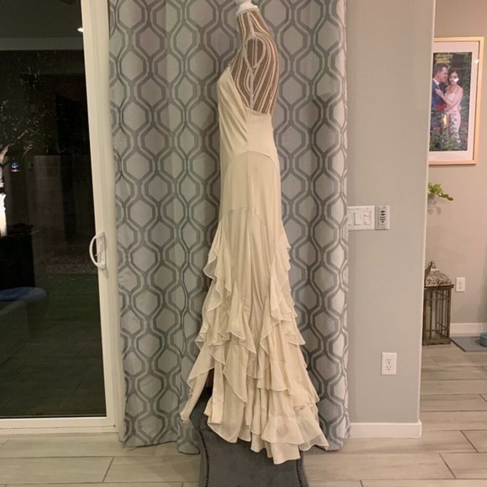 Haute Hippie Ivory Maxi Dress with Ruffle Detail - Picture 10 of 16